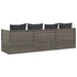 Outdoor Lounge Bed with Cushions Grey Poly Rattan