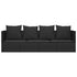 Outdoor Lounge Bed with Cushions Black Poly Rattan