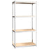 4-Layer Shelves 2 pcs Silver Steel&Engineered Wood