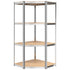 4-Layer Shelves 2 pcs Silver Steel&Engineered Wood