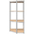 4-Layer Shelves 2 pcs Silver Steel&Engineered Wood