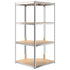 4-Layer Shelves 2 pcs Silver Steel&Engineered Wood