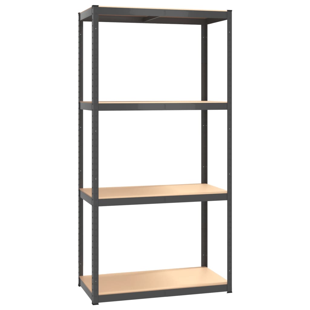 4-Layer Shelves 5 pcs Anthracite Steel&Engineered Wood