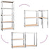 5-Layer Shelves 2 pcs Silver Steel and Engineered Wood