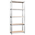 5-Layer Shelves 3 pcs Silver Steel&Engineered Wood