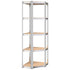 5-Layer Shelves 5 pcs Silver Steel&Engineered Wood