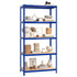 5-Layer Shelves 3 pcs Blue Steel&Engineered Wood