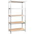 5-Layer Shelves 2 pcs Silver Steel and Engineered Wood