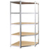 5-Layer Shelves 2 pcs Silver Steel and Engineered Wood