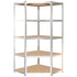 5-Layer Shelves 2 pcs Silver Steel and Engineered Wood