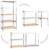 5-Layer Shelves 2 pcs Silver Steel and Engineered Wood