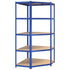 5-Layer Shelves 4 pcs Blue Steel&Engineered Wood