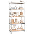 5-Layer Shelves 2 pcs Silver Steel and Engineered Wood