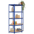 5-Layer Shelves 3 pcs Blue Steel&Engineered Wood