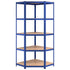 5-Layer Shelves 3 pcs Blue Steel&Engineered Wood