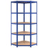 5-Layer Shelves 4 pcs Blue Steel&Engineered Wood