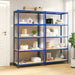 5-Layer Shelves 2 pcs Blue Steel&Engineered Wood