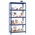 5-Layer Shelves 2 pcs Blue Steel&Engineered Wood