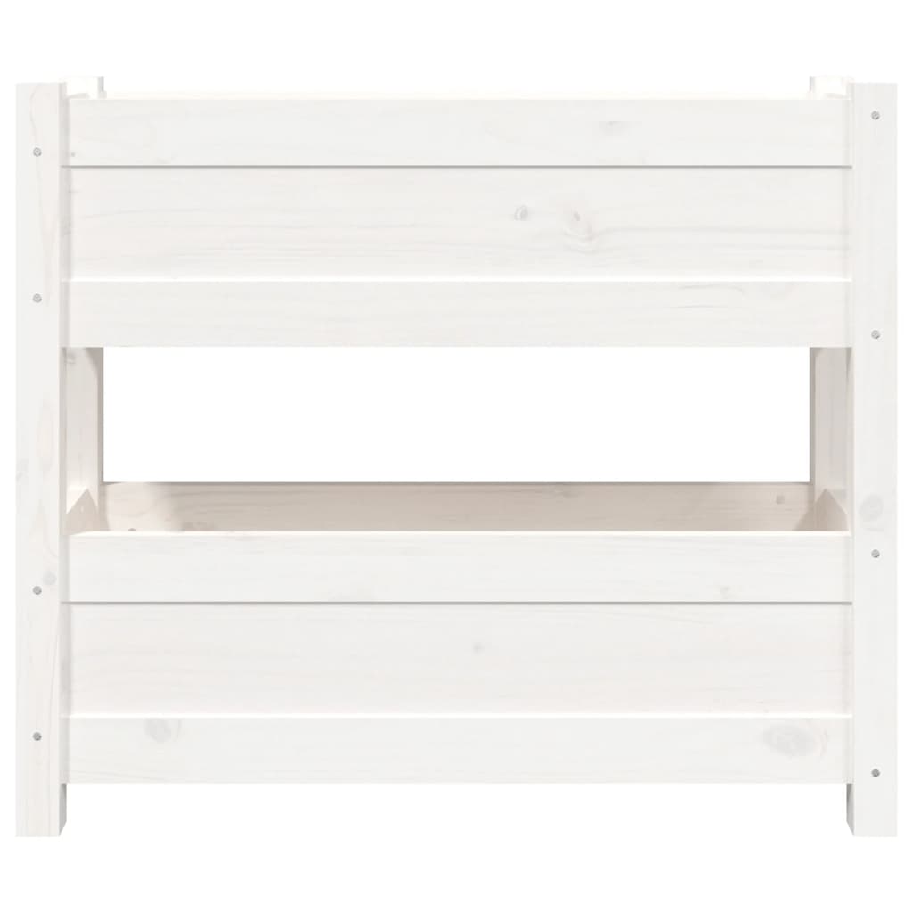 Planter White 77x25x66 cm Solid Wood Pine