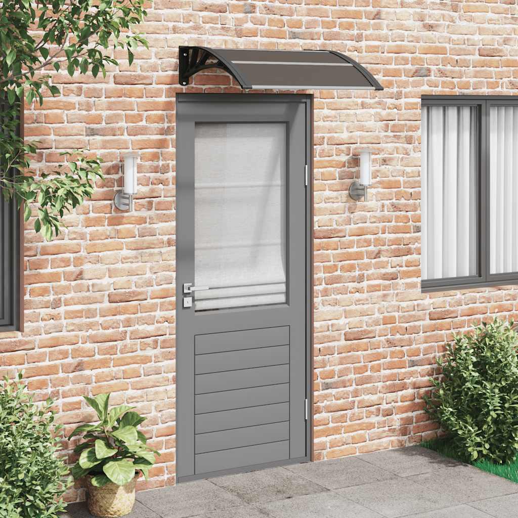 Door Canopy Black 80x75 cm Polycarbonate