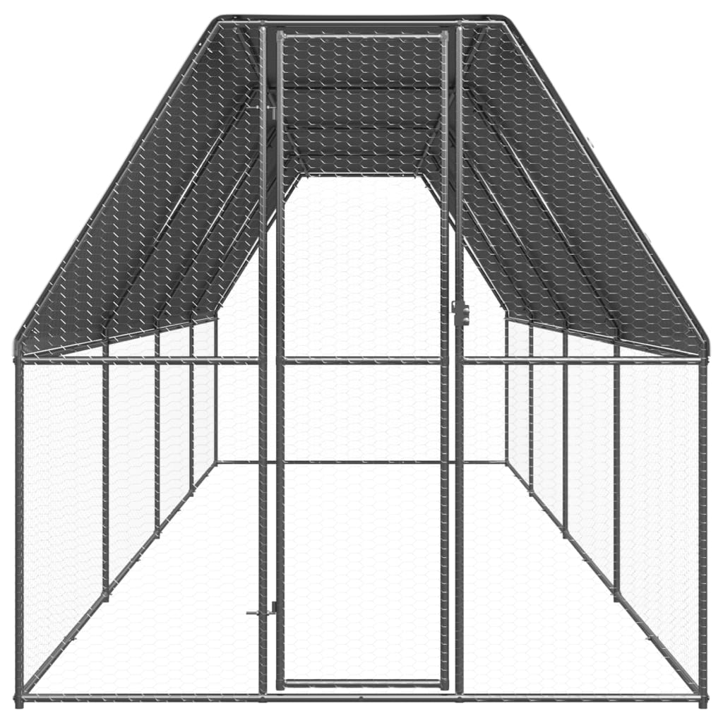 Outdoor Chicken Cage 2x8x2 m Galvanised Steel