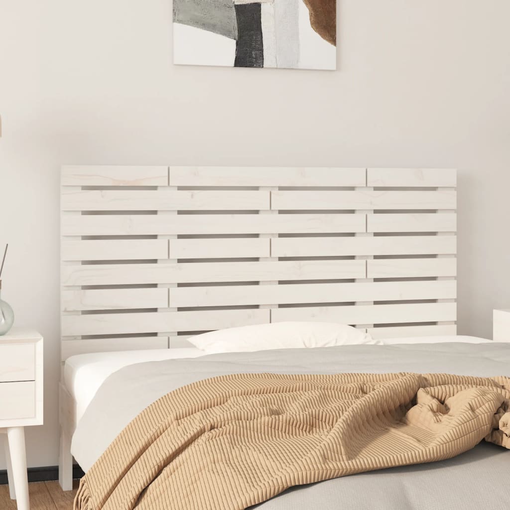 Wall Headboard White 156 cm Solid Wood Pine