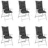 Garden Highback Chair Cushions 6 pcs Anthracite 120x50x7 cm Fabric