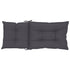 Garden Highback Chair Cushions 6 pcs Anthracite 120x50x7 cm Fabric