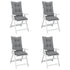 Garden Highback Chair Cushions 4 pcs Grey 120x50x7 cm Fabric