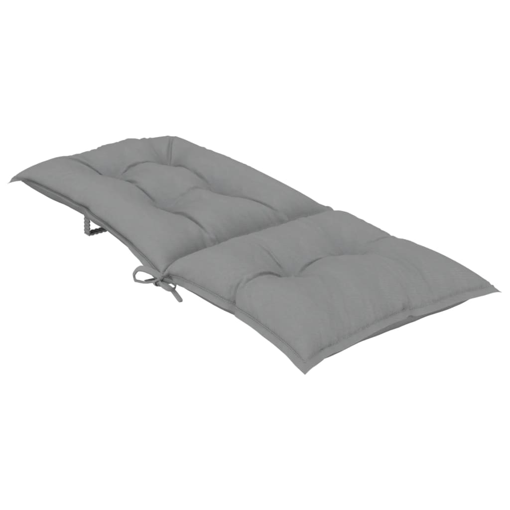 Garden Highback Chair Cushions 4 pcs Grey 120x50x7 cm Fabric