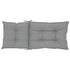 Garden Highback Chair Cushions 4 pcs Grey 120x50x7 cm Fabric