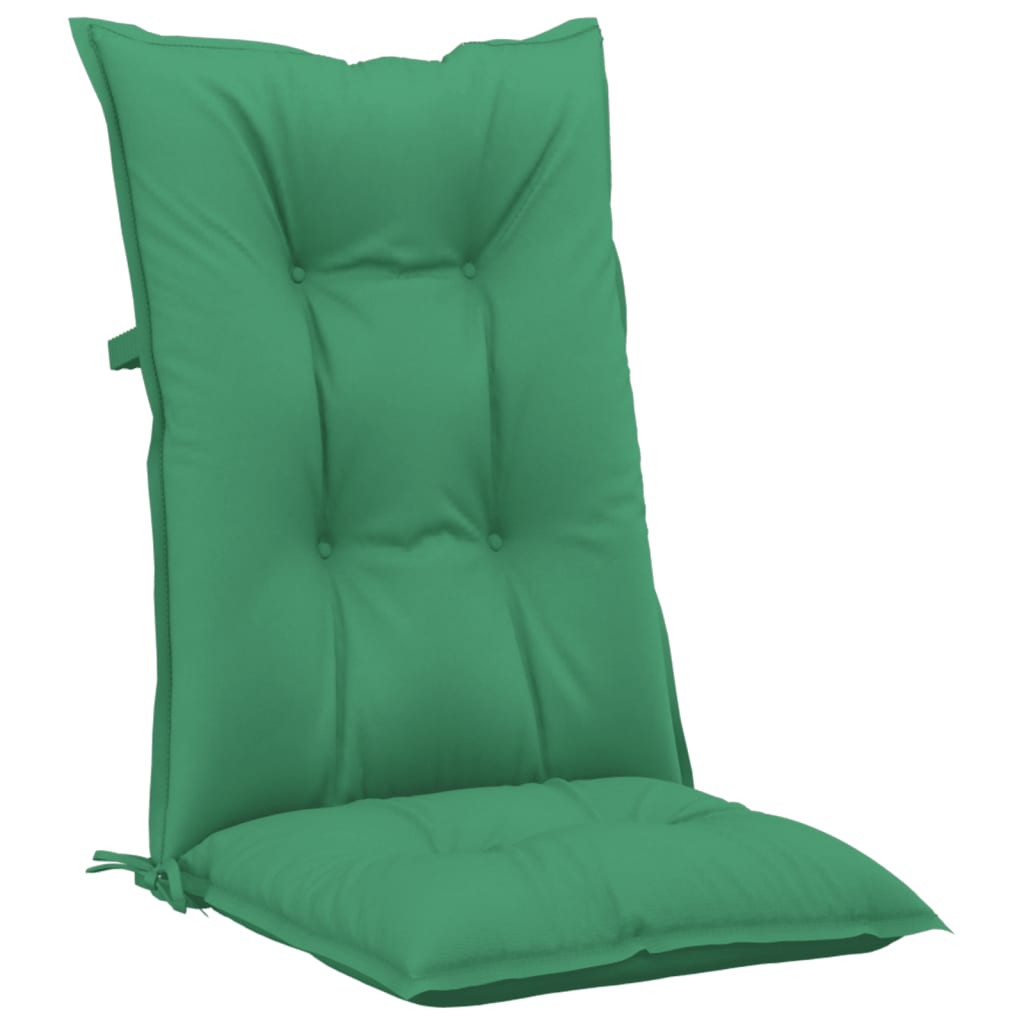 Garden Highback Chair Cushions 6 pcs Green 120x50x7 cm Fabric