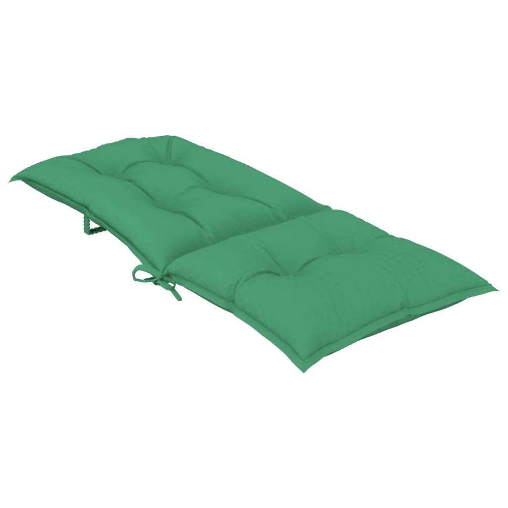 Garden Highback Chair Cushions 6 pcs Green 120x50x7 cm Fabric