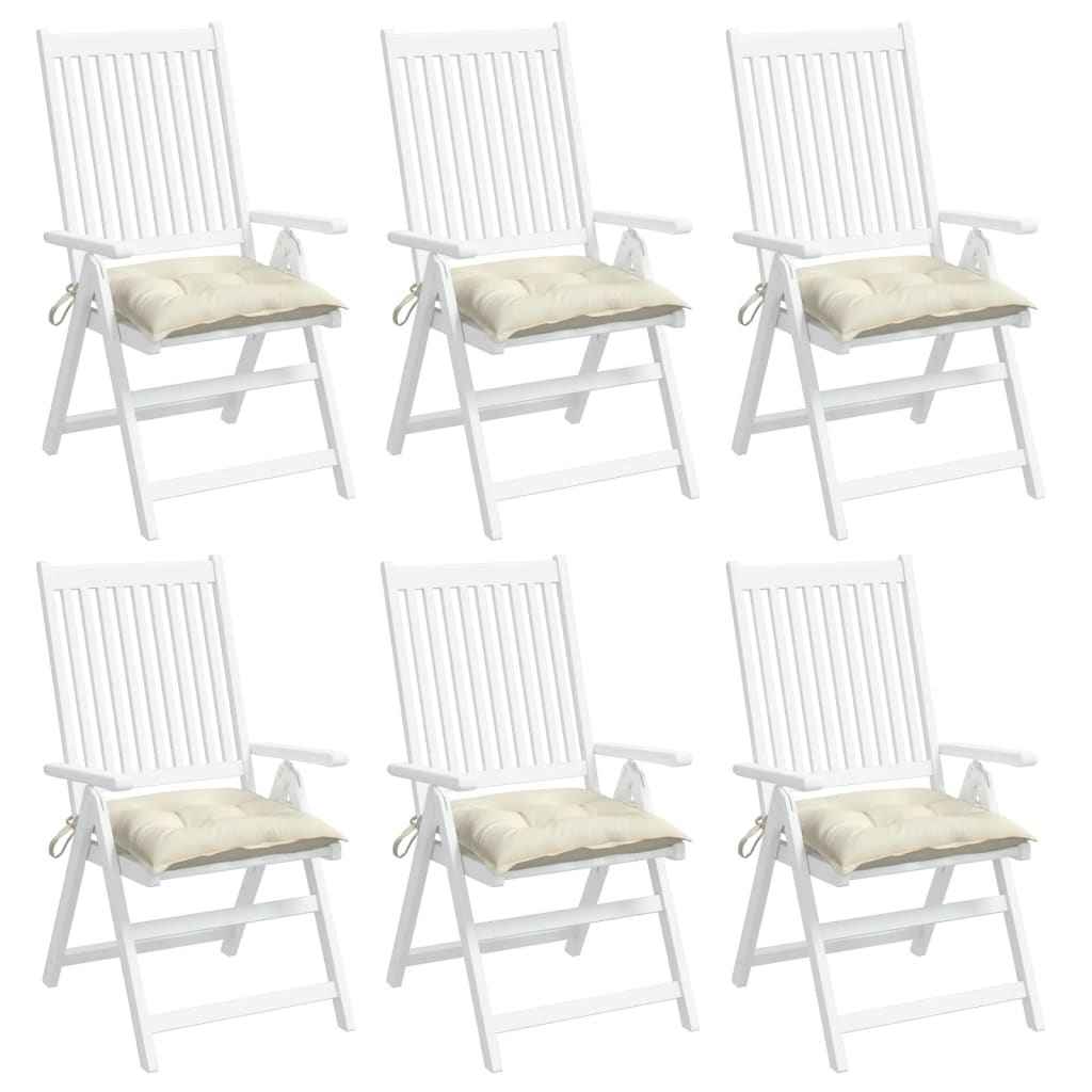 Chair Cushions 6 pcs Cream White 40x40x7 cm Oxford Fabric