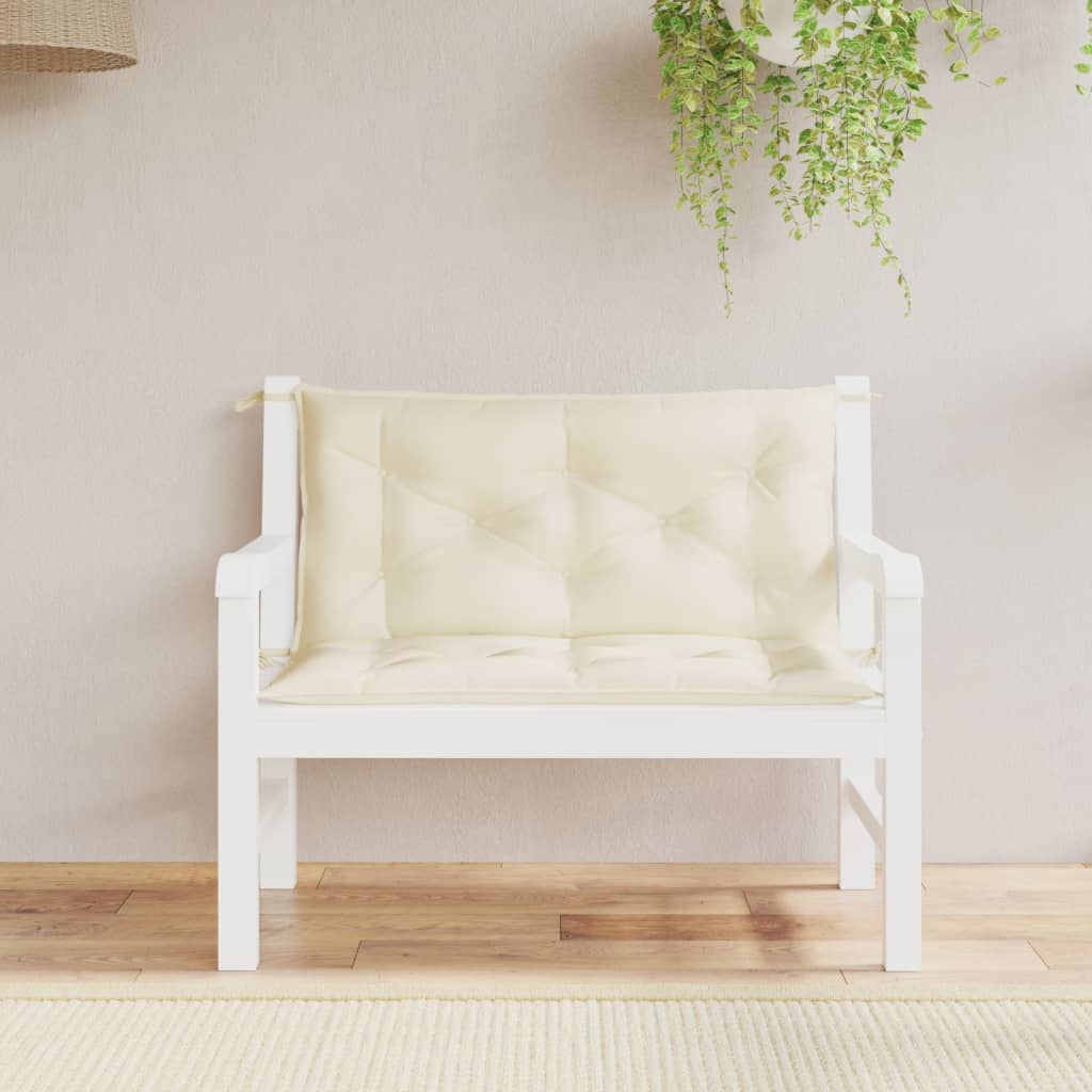 Garden Bench Cushions 2 pcs Cream 100x50x7 cm Oxford Fabric