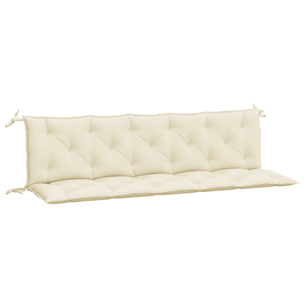 Garden Bench Cushions 2 pcs Cream White 180x50x7 cm Oxford Fabric