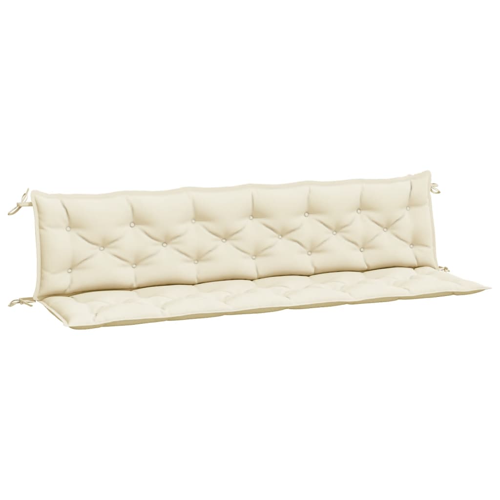 Garden Bench Cushions 2pcs Cream White 200x50x7cm Oxford Fabric