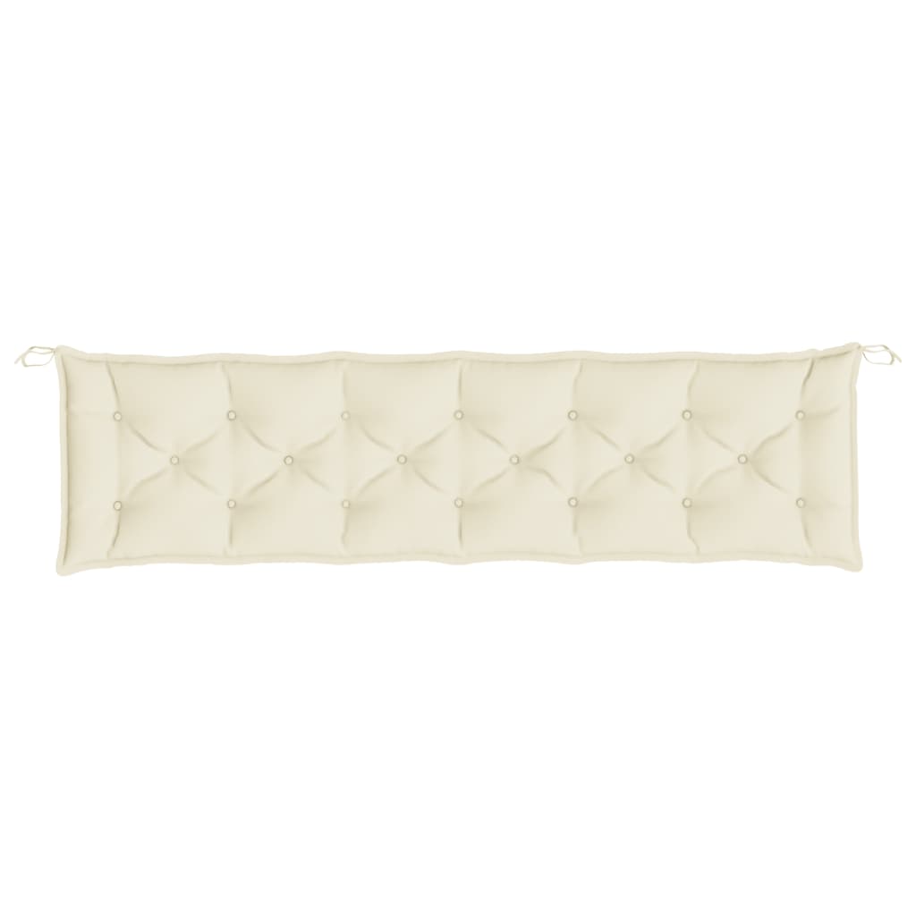 Garden Bench Cushions 2pcs Cream White 200x50x7cm Oxford Fabric