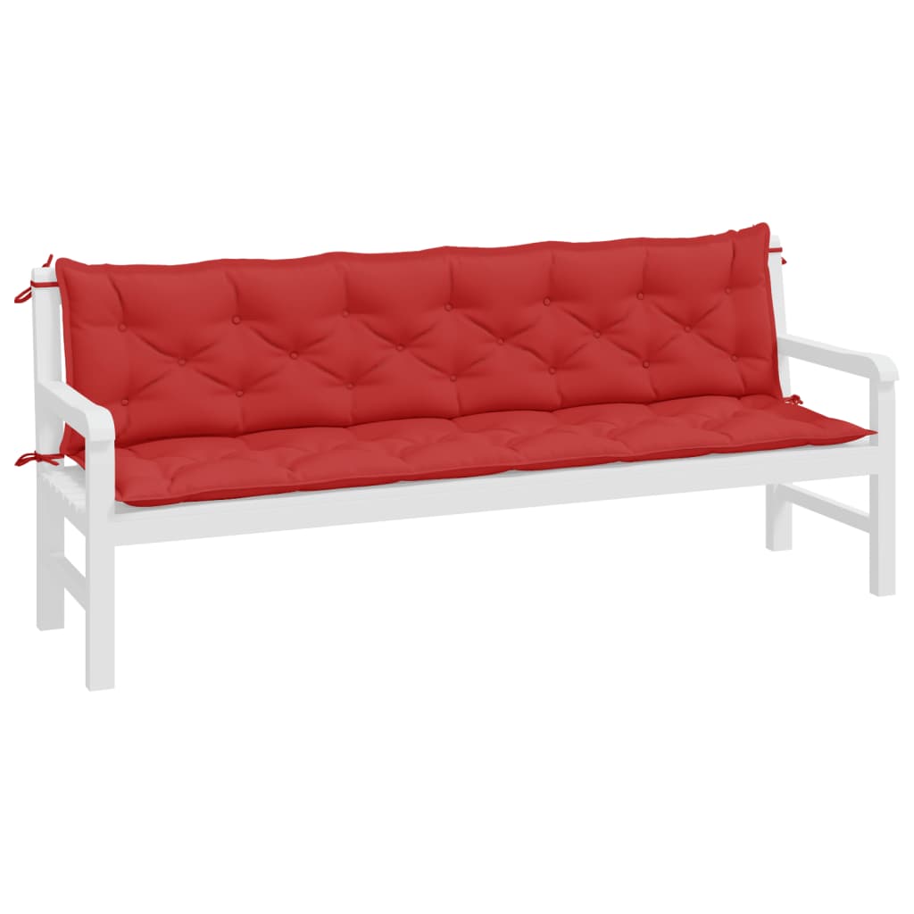 Garden Bench Cushions 2pcs Red 200x50x7cm Oxford Fabric