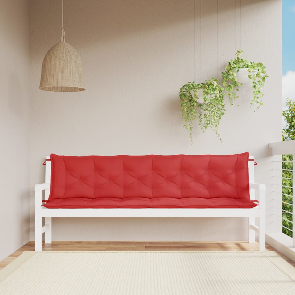 Garden Bench Cushions 2pcs Red 200x50x7cm Oxford Fabric