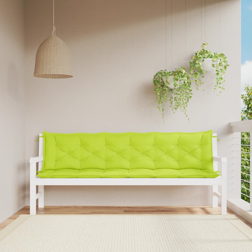 Garden Bench Cushions 2pcs Bright Green 200x50x7cm Oxford Fabric