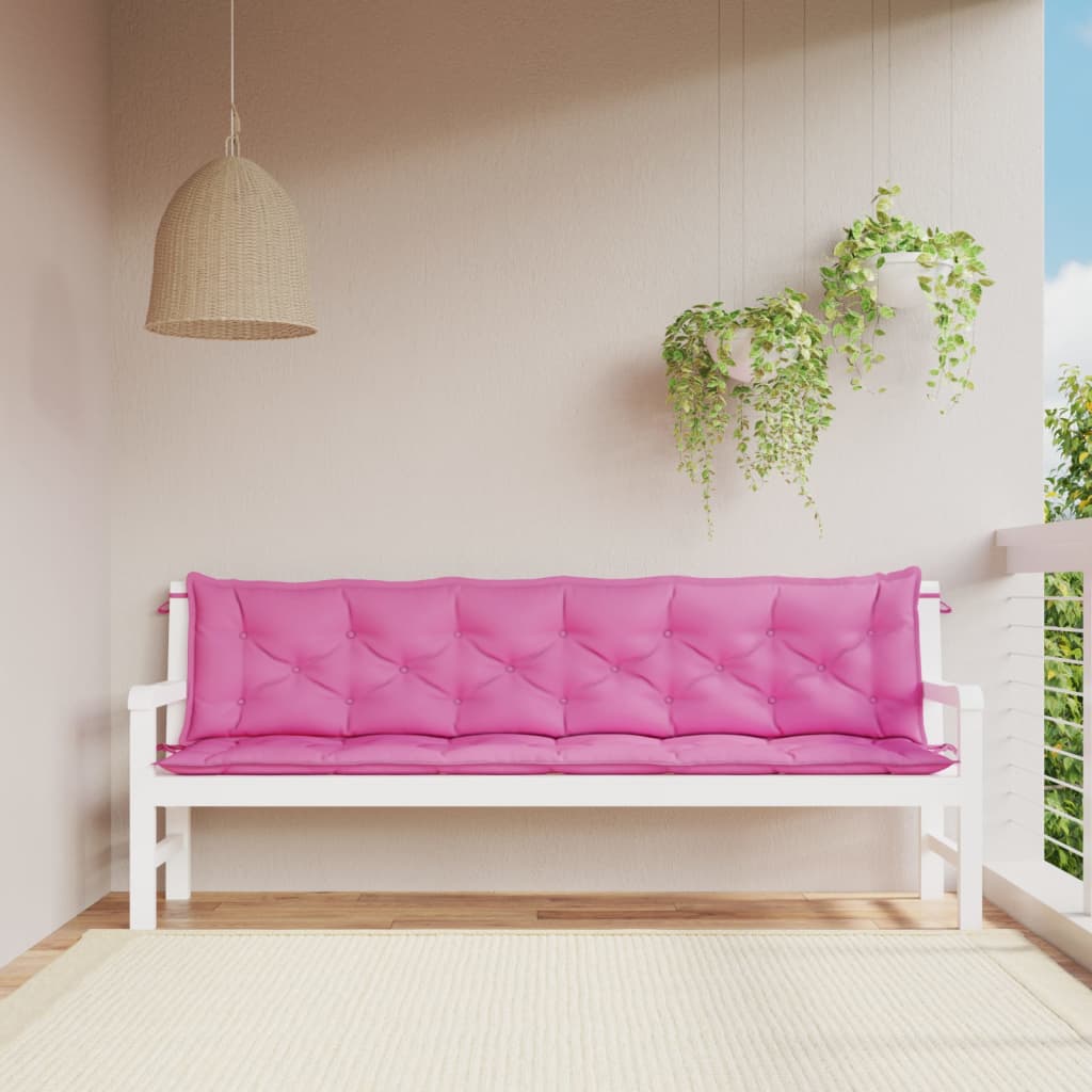 Garden Bench Cushions 2pcs Pink 200x50x7cm Fabric