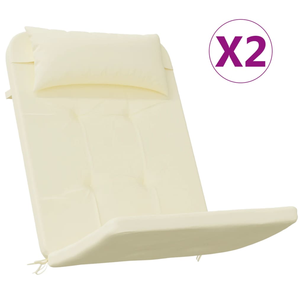 Adirondack Chair Cushions 2 pcs Cream Oxford Fabric