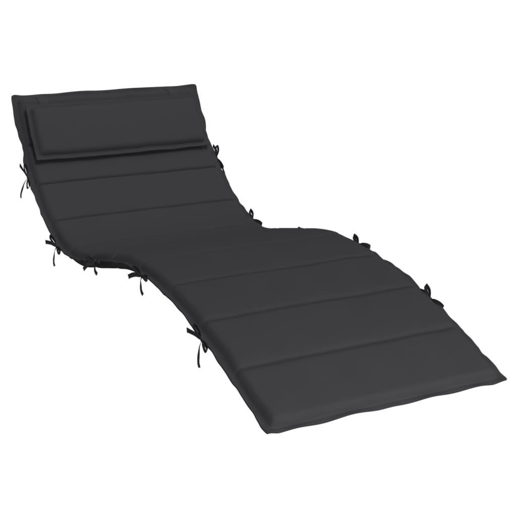 Sun Lounger Cushion Black 180x60x3 cm Oxford Fabric