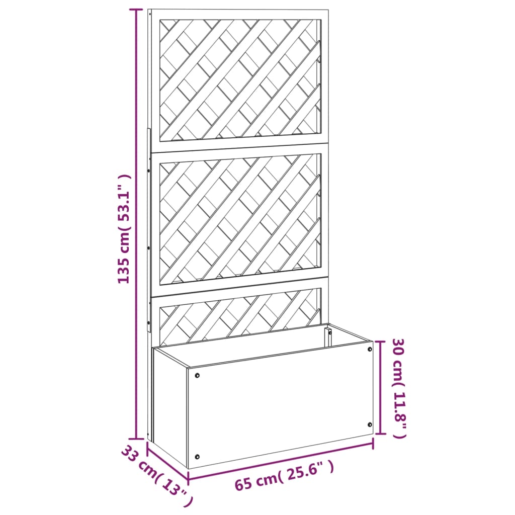 Trellis Planter Grey 65x33x135 cm WPC