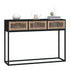 Console Table Black 105x30x75 cm Engineered Wood and Iron