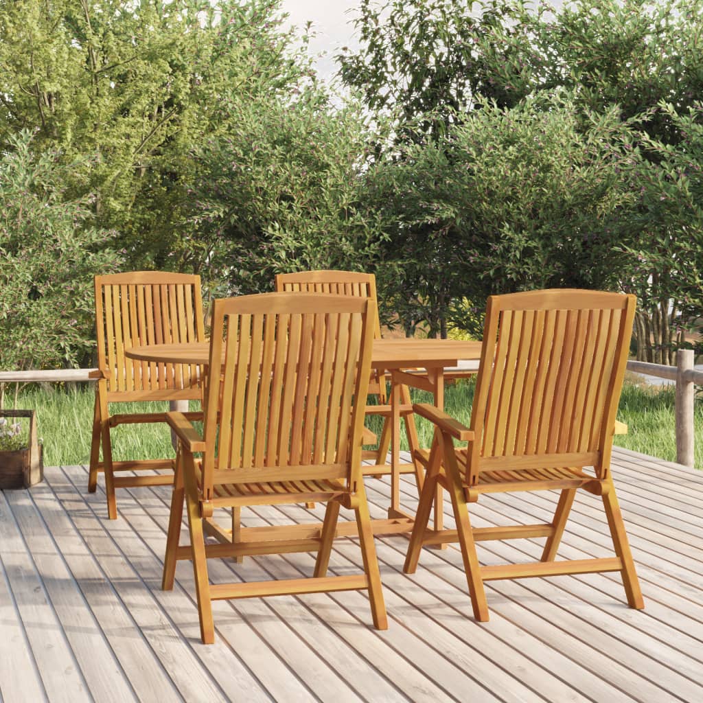 5 Piece Garden Dining Set Solid Wood Teak