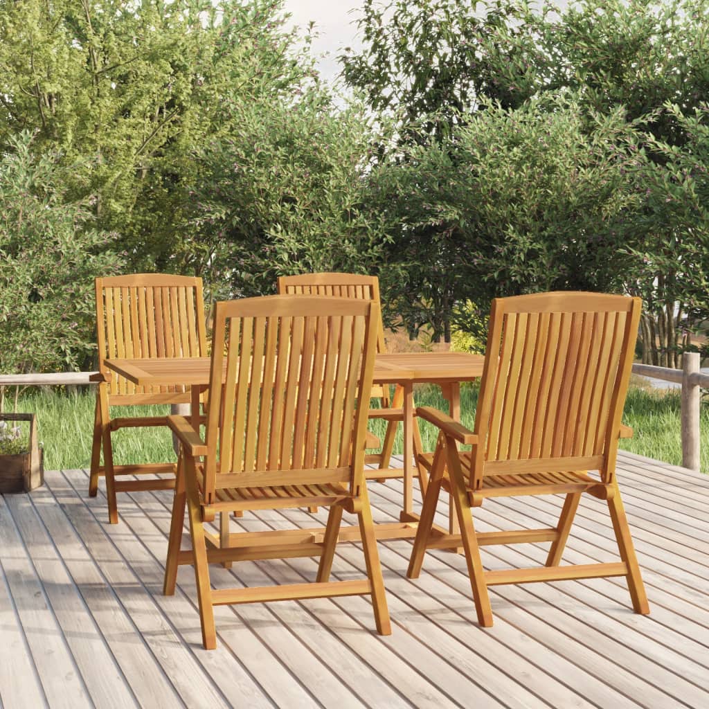 5 Piece Garden Dining Set Solid Wood Teak