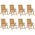 Reclining Garden Chairs 8 pcs Solid Wood Teak