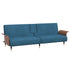 Sofa Bed with Cup Holders Blue Velvet